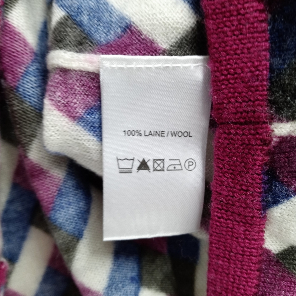 Bensimon Geometric Print Wool V Neck Sweater - Picture 7 of 8